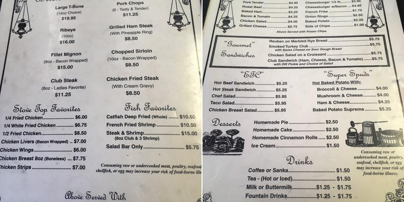 Brick's Restaurant Menu