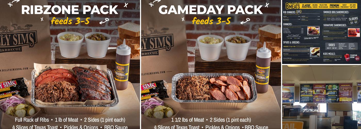 Billy Sims BBQ Menu