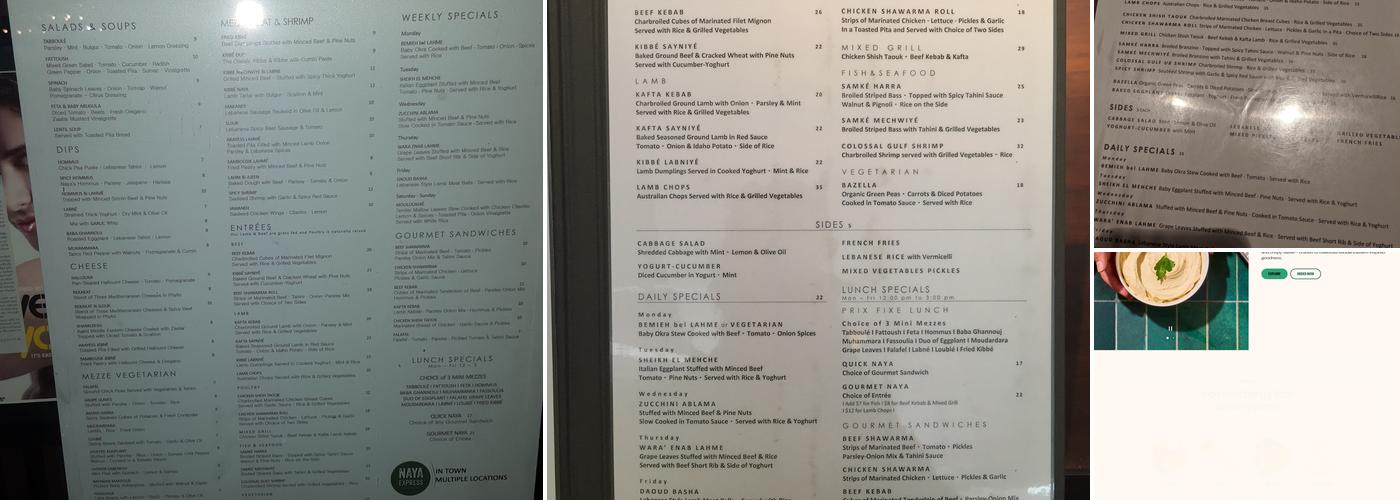 NAYA - 56 & 2nd Menu