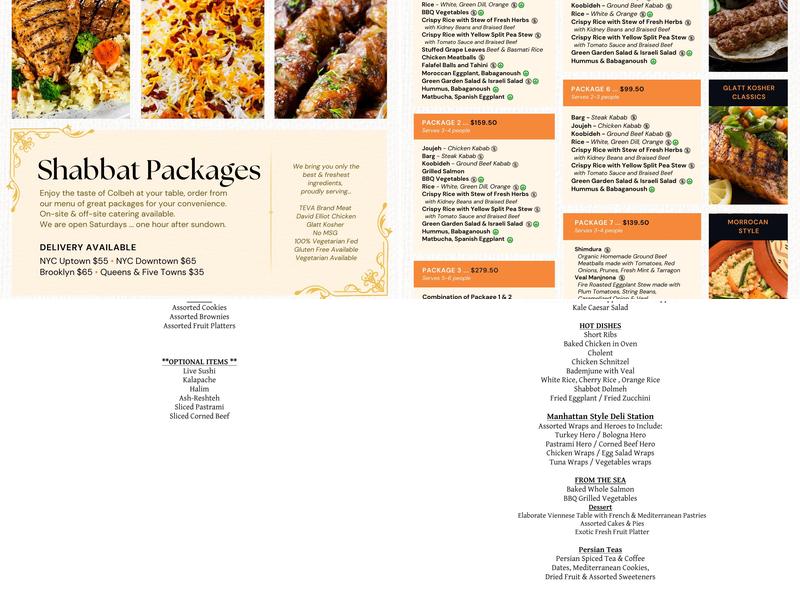 Colbeh Menu
