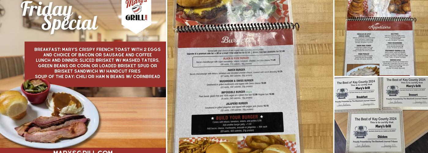 Mary's Grill Menu