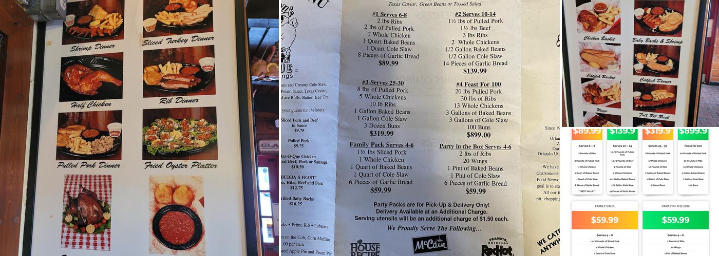 Bubbalou's Bodacious Bar-B-Que - Altamonte Springs Menu