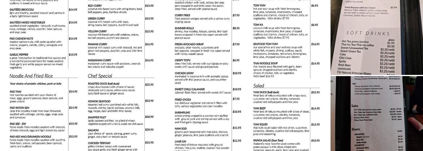 Thailicious Longwood FL Menu