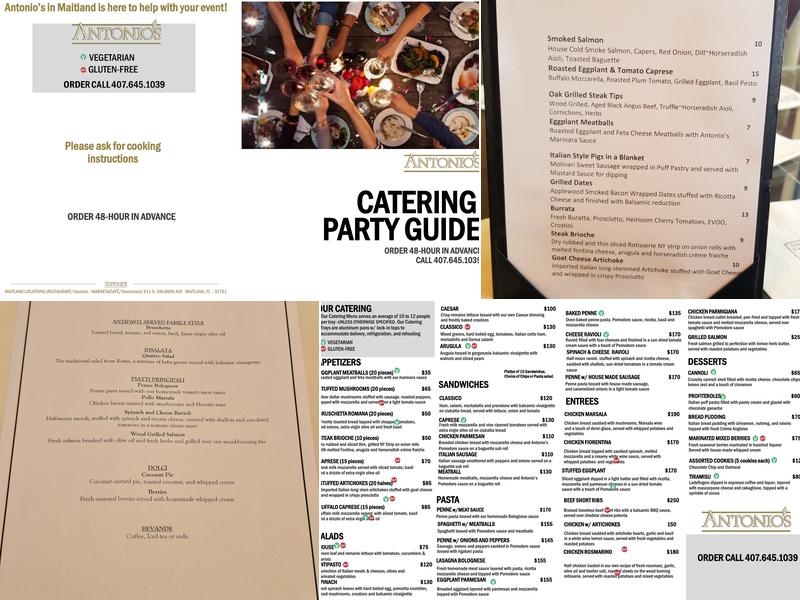 ANTONIO'S Maitland Menu