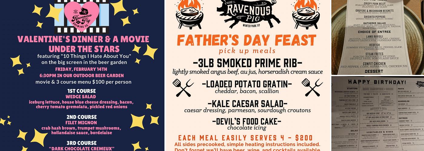 The Ravenous Pig Menu