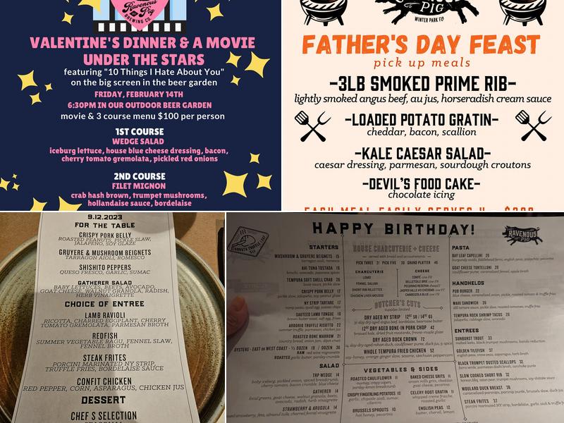 The Ravenous Pig Menu