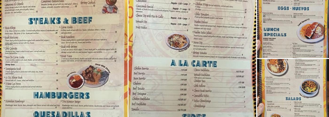 Los Potros Mexican Restaurant Menu