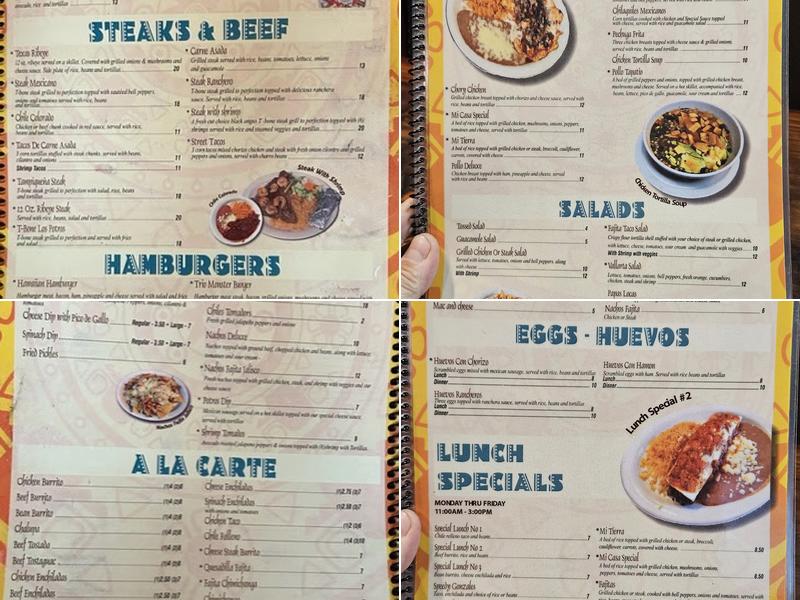 Los Potros Mexican Restaurant Menu