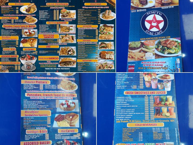 North Star Cafe. Menu