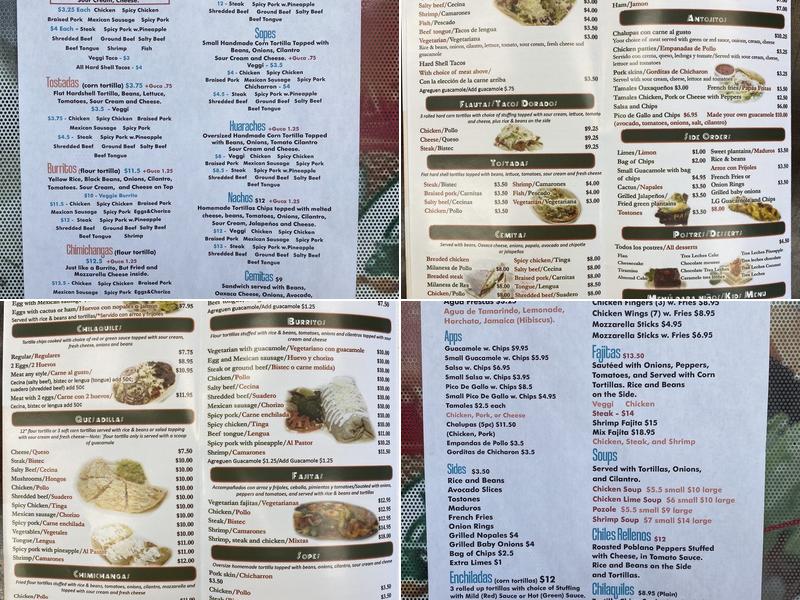 Taqueria Lupita Menu