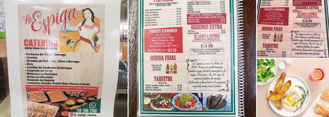La Espiga Menu