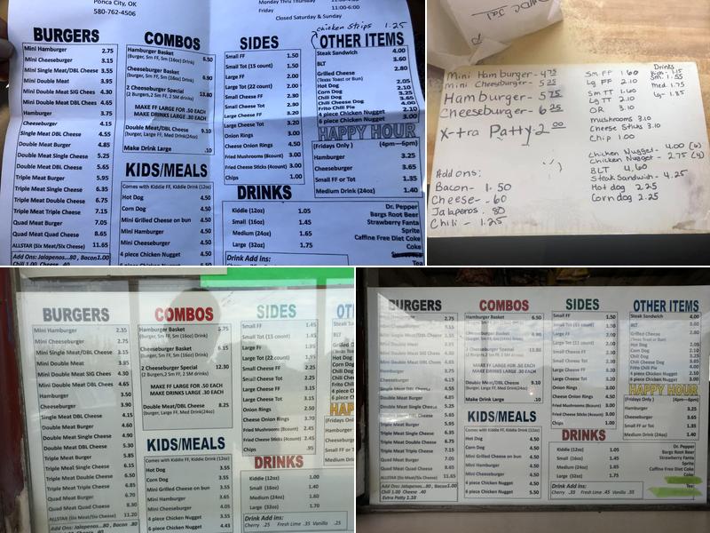 Jim's Jumbo Burger Menu