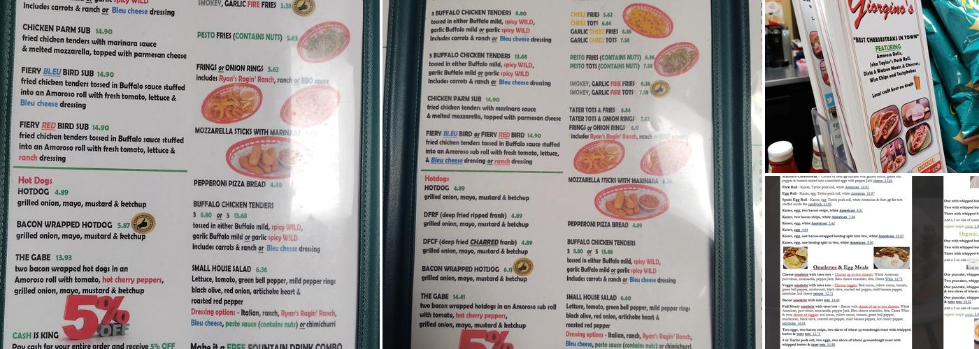 Giorgino's Menu