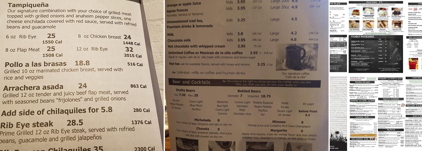 Restaurant El Achiote Menu