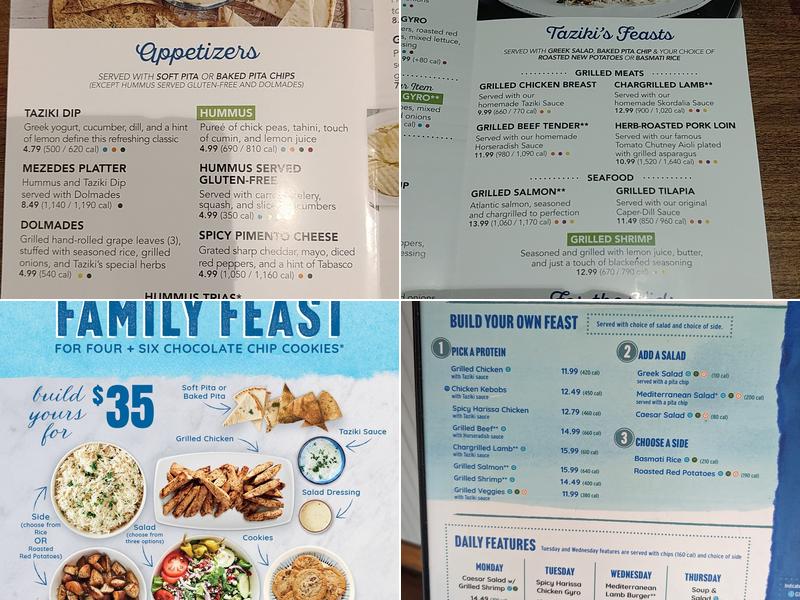 Taziki's Mediterranean Cafe - Southland Drive Menu