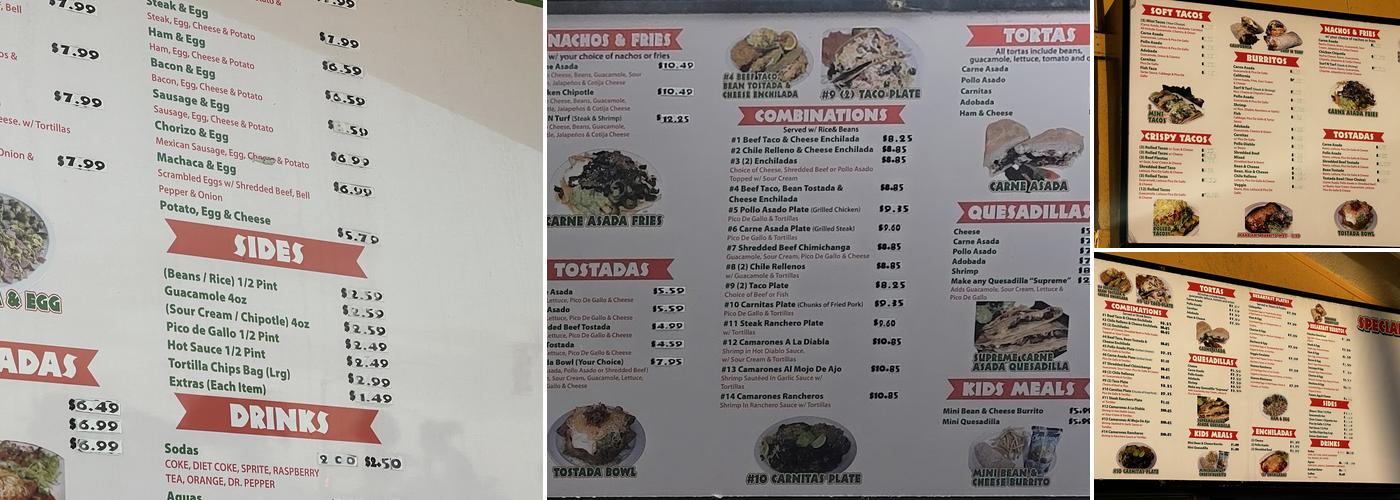 Don Pancho's Mexican Food Menu