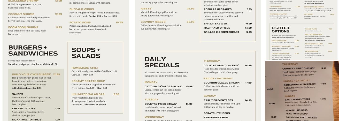 Cattleman's RoadHouse Menu