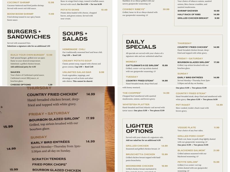 Cattleman's RoadHouse Menu