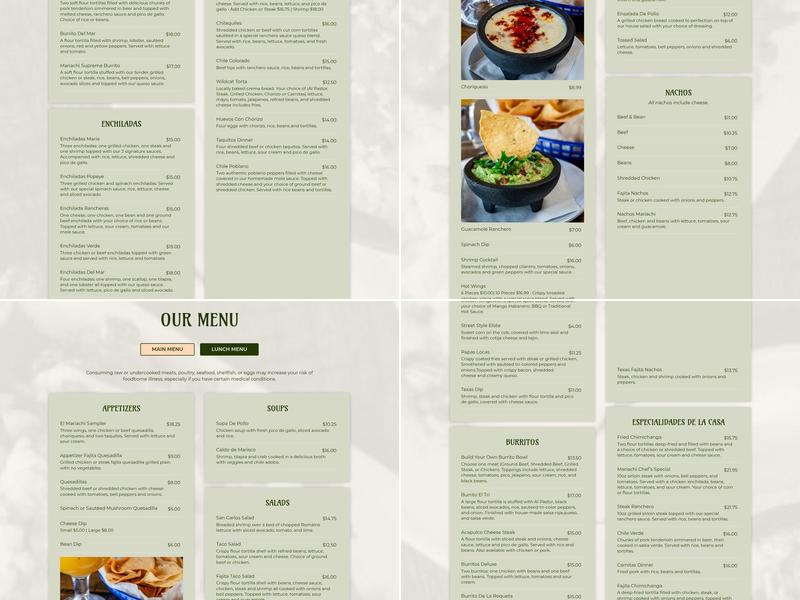 El Mariachi Mexican Restaurant & Cantina Menu