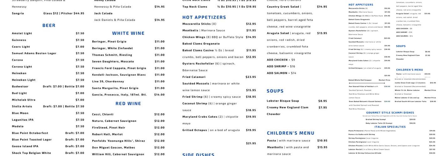 Lobster Box Menu
