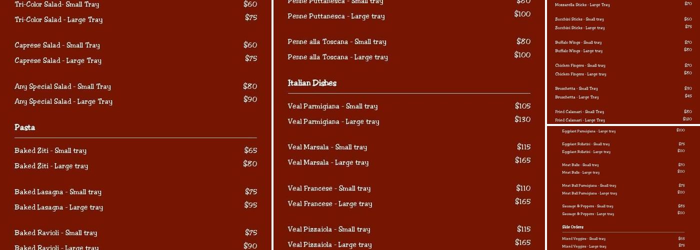 Amalfi Menu