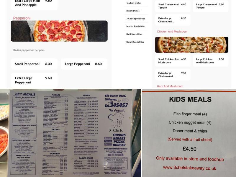 3 Chefs Takeaway Menu