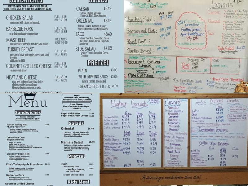 Higher Grounds Menu