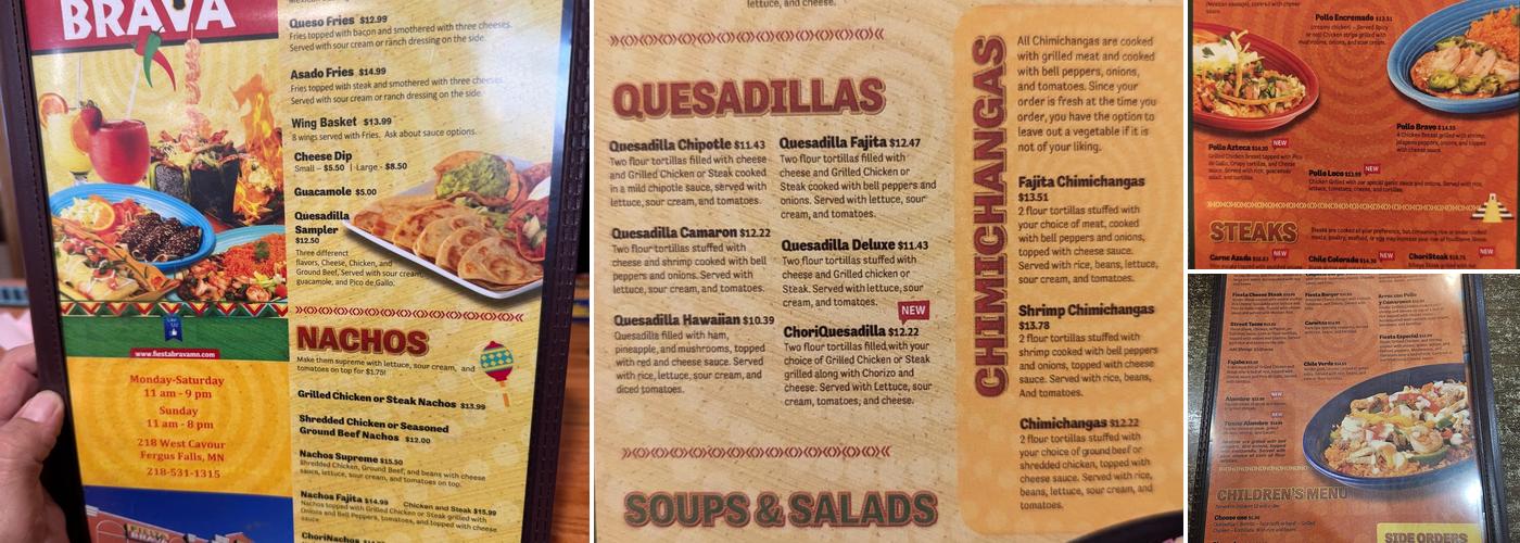 Fiesta Brava Menu