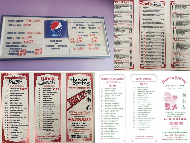 Hunan Spring Buffet Menu