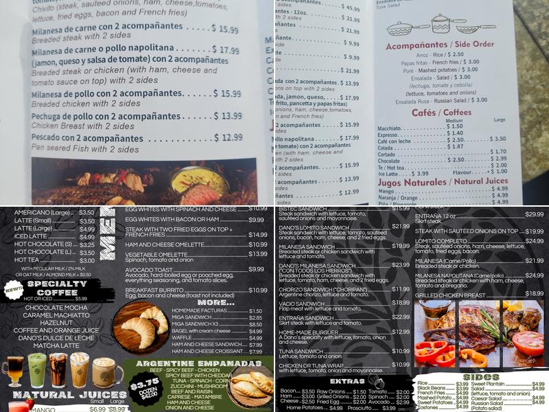 Dano's cafeteria Menu