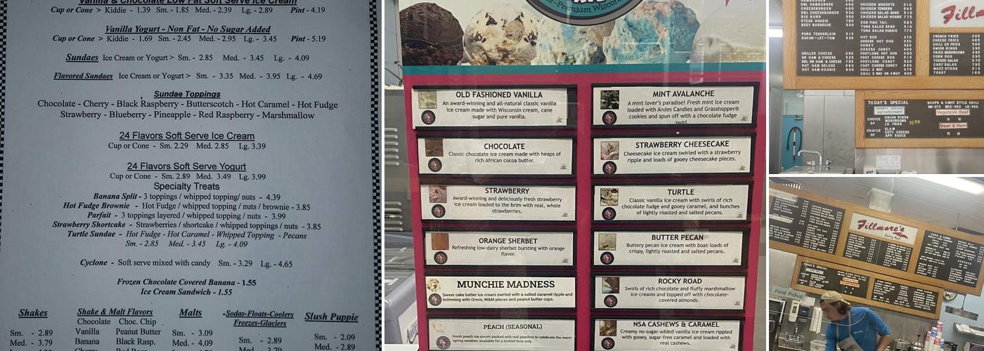 Fillmore's Dairy Hut Menu