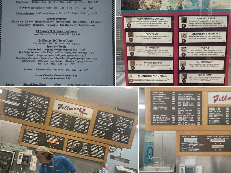 Fillmore's Dairy Hut Menu