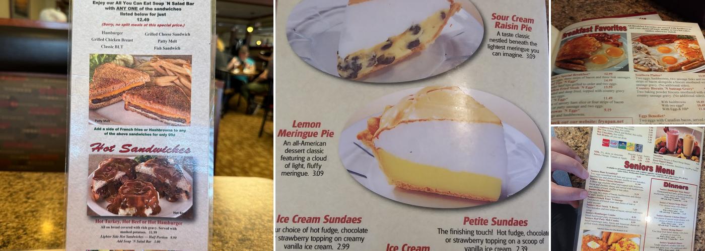 Wahpeton Fryn' Pan Family Restaurant Menu