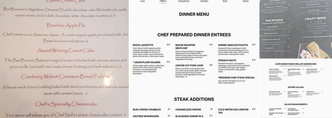 Front Street Café Menu