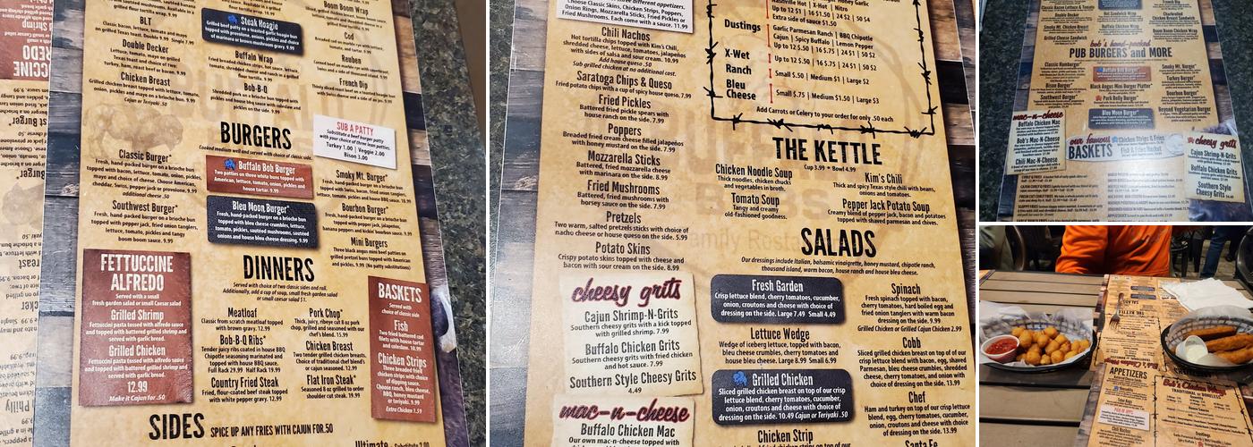 Buffalo Bobs Family Restaurant Menu