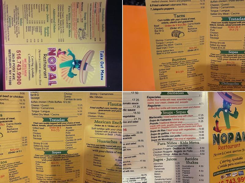 El Nopal Restaurant Menu