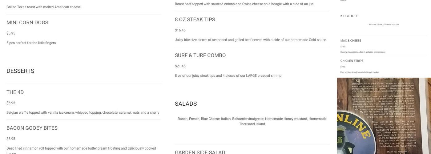 Mainline Bar & Grill Menu