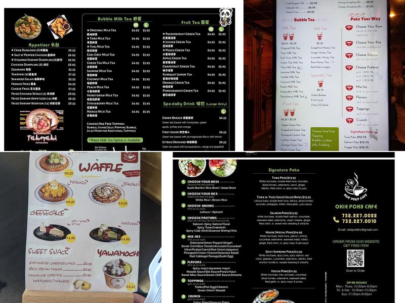 Okie Pokii Cafe Menu