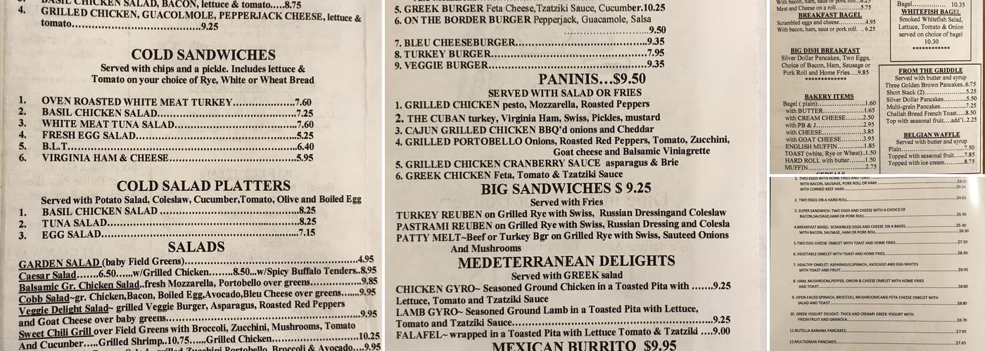 Dish Cafe Menu