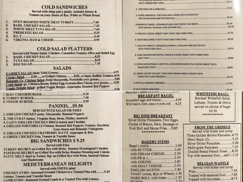 Dish Cafe Menu