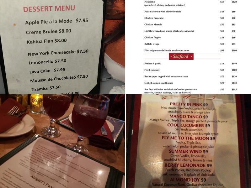 Abigail's Restaurant Menu