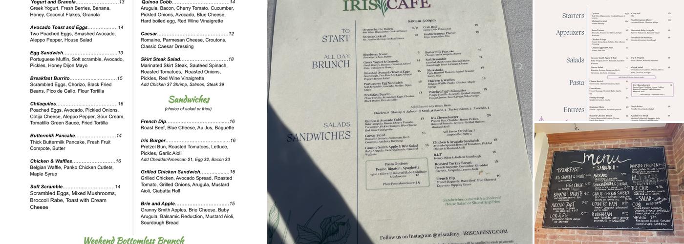 Iris Café Menu