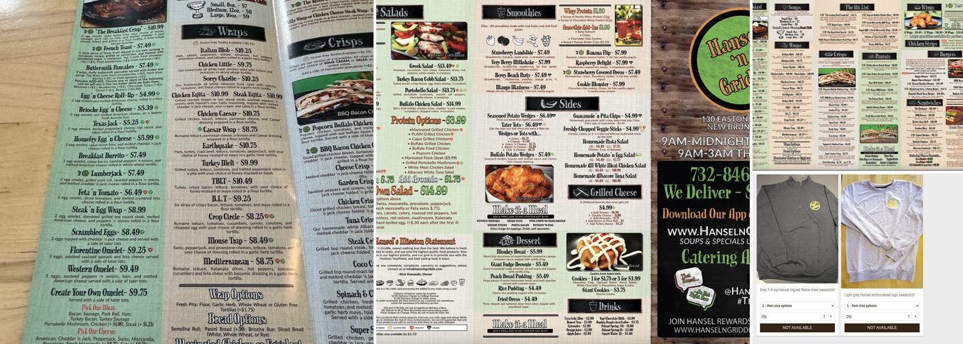 Hansel 'n Griddle Menu