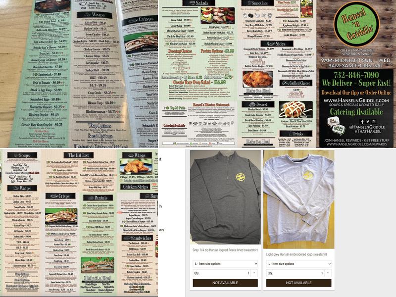 Hansel 'n Griddle Menu