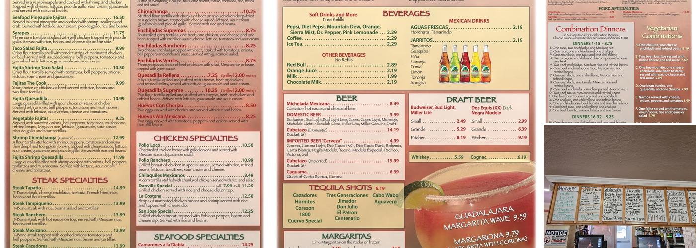 Guadalajara Mexican Restaurant Menu