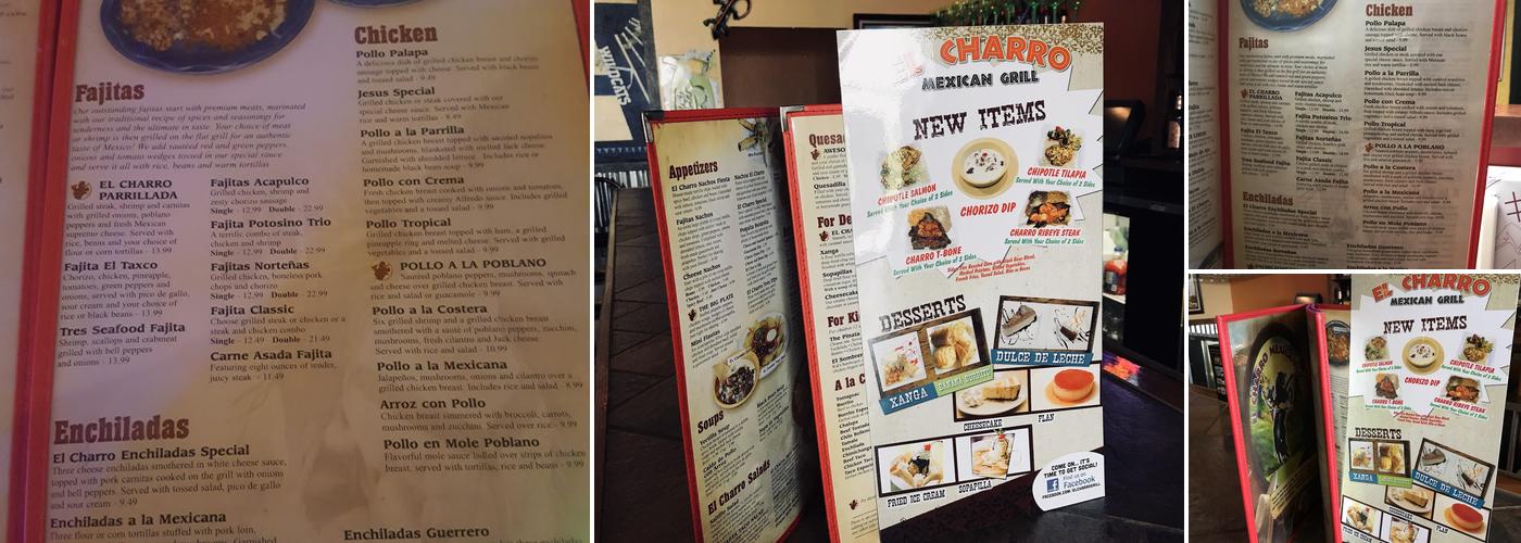 El Charro Menu