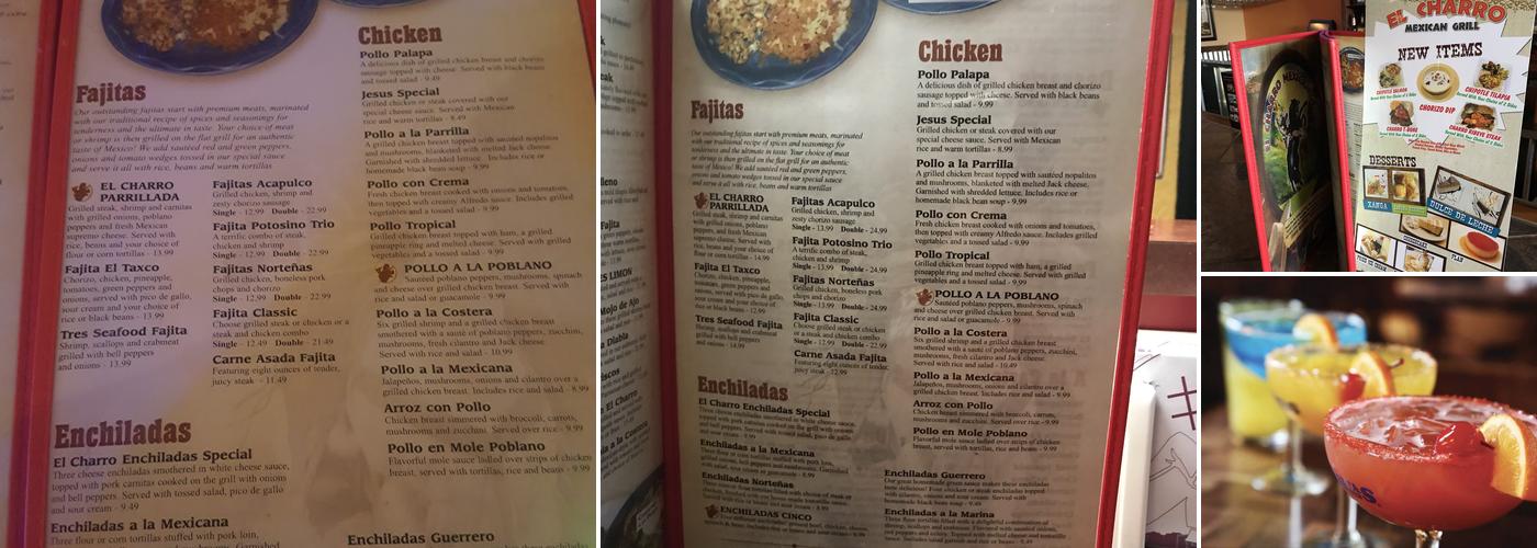 El Charro Menu