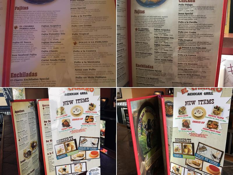 El Charro Menu