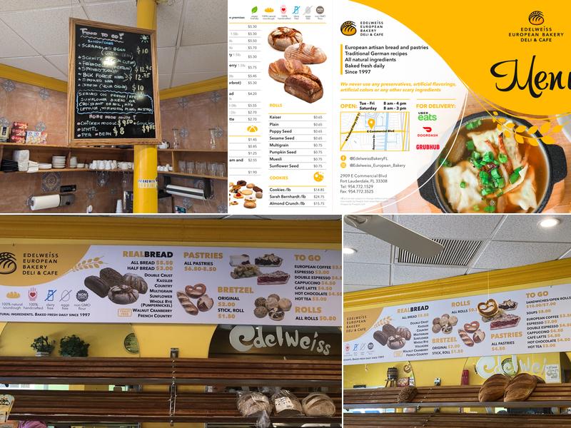 Edelweiss European Bakery & Cafe Menu