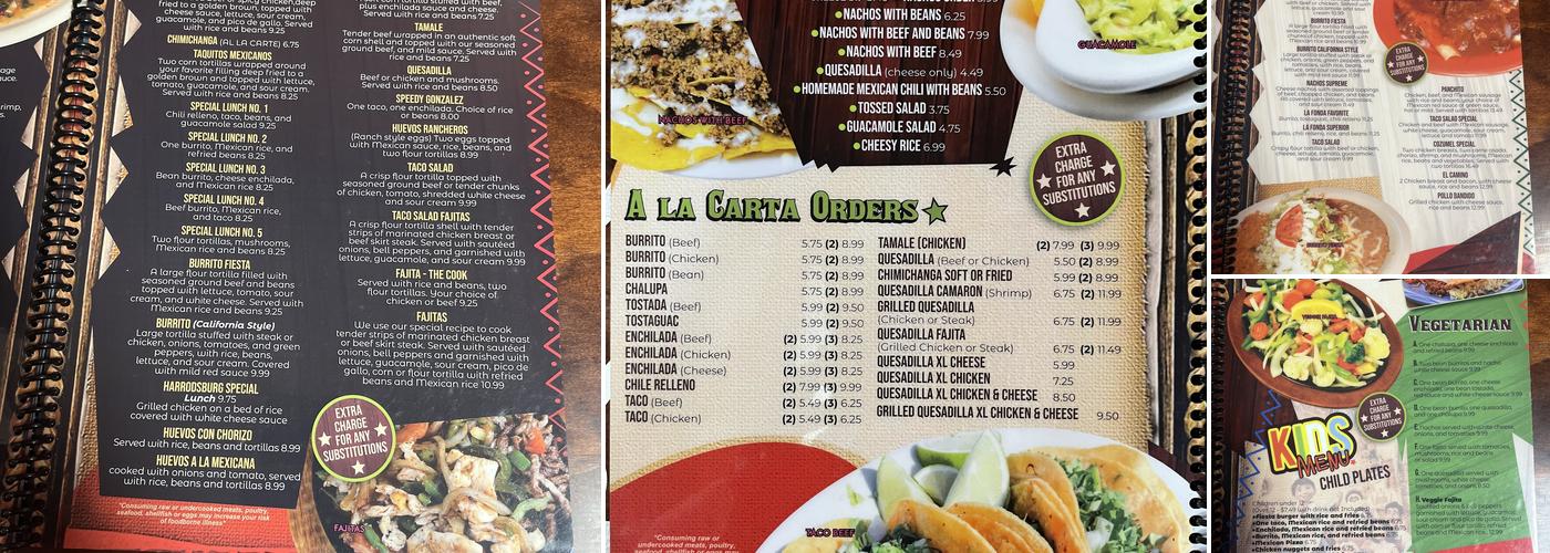 La Fonda Menu